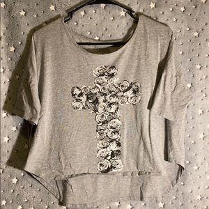 🌸 Floral Cross Cropped Shirt 🌸